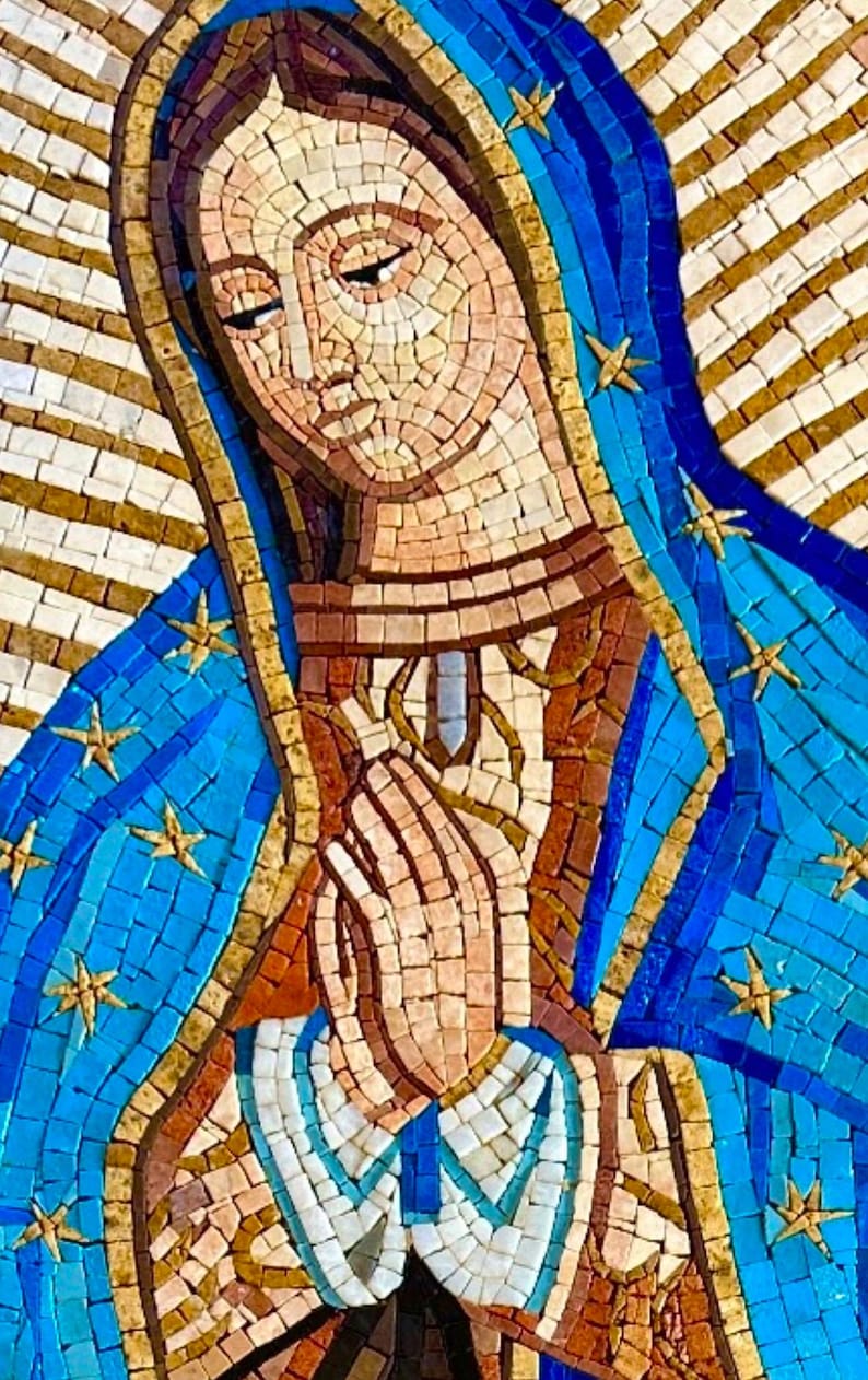 Virgin of Guadalupe Handcrafted Religious Mosaic