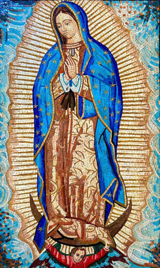 Madonna and Child Mosaic with Blue Mantle