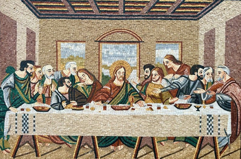 The Nativity Scene Mosaic with Three Kings