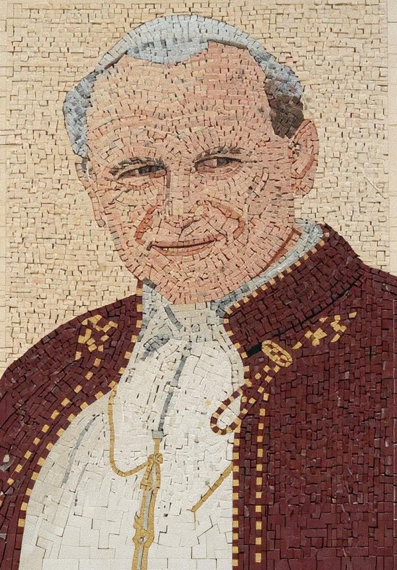 Saint John Paul II Portrait Mosaic - Papal Religious Art