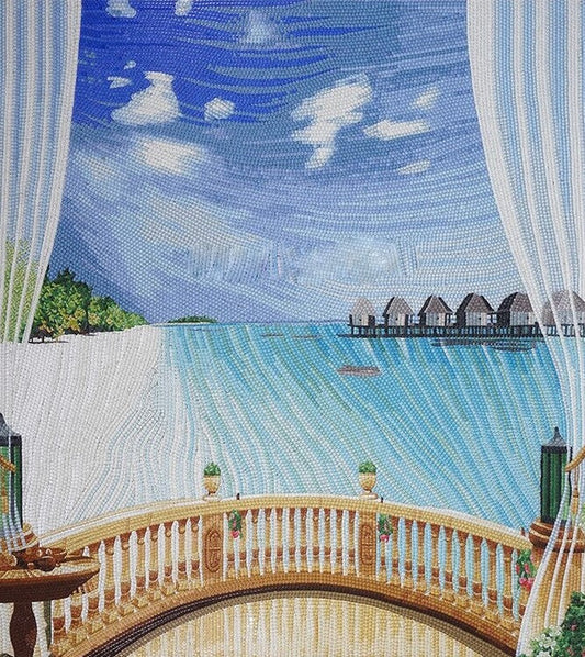 Glass Mosaic Artwork - Tropical Scene
