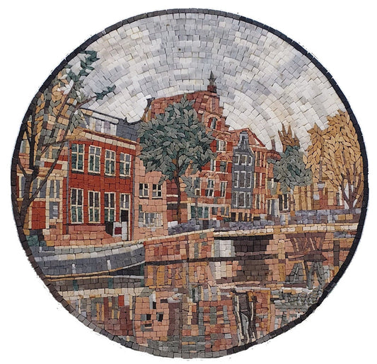 Amsterdam Canal View Mosaic | Landscape Mosaics | iMosaicArt