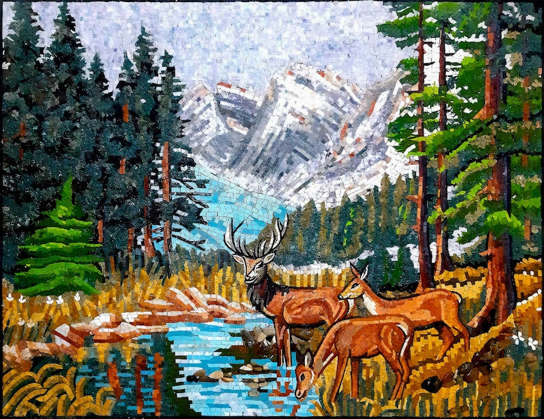 Forest Glade Landscape Mosaic: Natureâ€™s Calm and Beauty | Landscape Mosaics | iMosaicArt