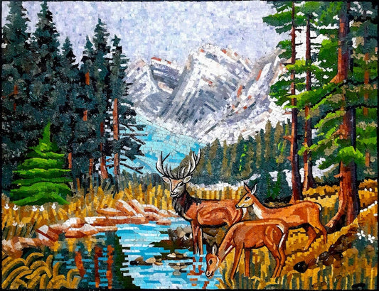 Forest Glade Landscape Mosaic: Natureâ€™s Calm and Beauty | Landscape Mosaics | iMosaicArt