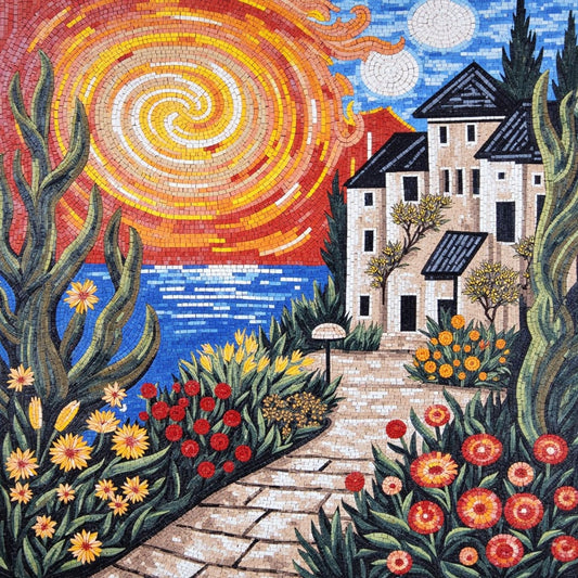 Cliffside View Landscape Mosaic: A Scenic Overlook | Landscape Mosaics | iMosaicArt