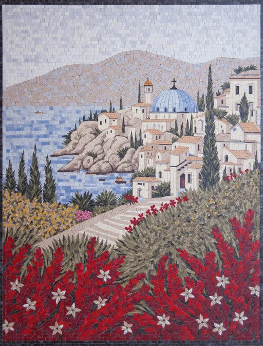 Morning Mist Landscape Mosaic: Soft Light and Calm Views