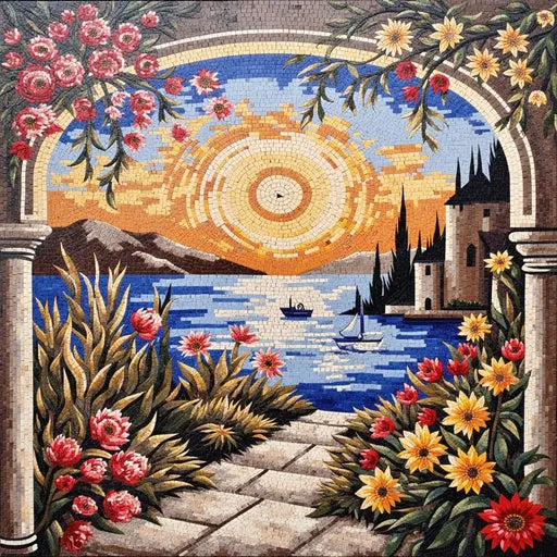 Venetian Canal View Premium Mosaic Tile Art | Landscape Mosaics | iMosaicArt