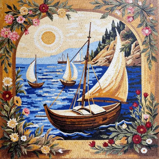 Classic Venetian Canal View Premium  Tile Art Stone Mosaic Art