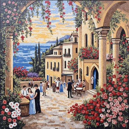 Timeless Venetian Canal View Premium  Tile Art Stone Mosaic Art