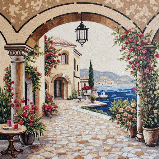 Heritage Snowy Mountain Vista Premium  Tile Art Stone Mosaic Art