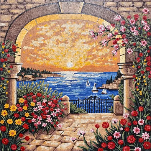 Fine Venetian Canal View Premium  Tile Art Stone Mosaic Art