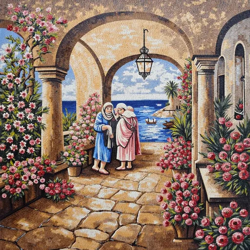 Luxury Venetian Canal View Premium  Tile Art Stone Mosaic Art