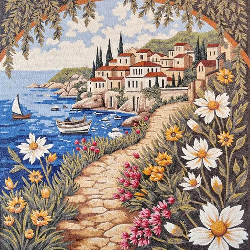 Elegant Snowy Mountain Vista Premium  Tile Art Stone Mosaic Art