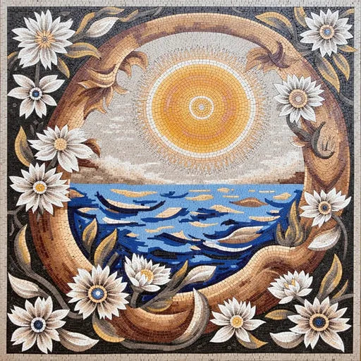 Artisanal Venetian Canal View Premium  Tile Art Stone Mosaic Art