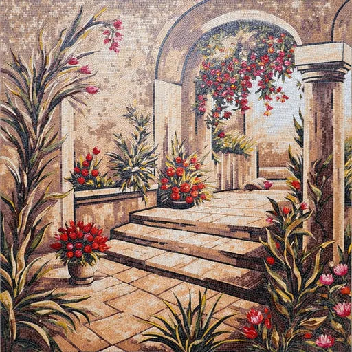 Elegant Forest Stream in Autumn Premium  Tile Art Stone Mosaic Art