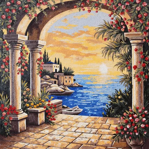 Timeless Venetian Canal View Premium  Tile Art Stone Mosaic Art
