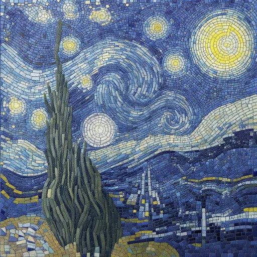 Tuscan Vineyard Sunset Mosaic Art