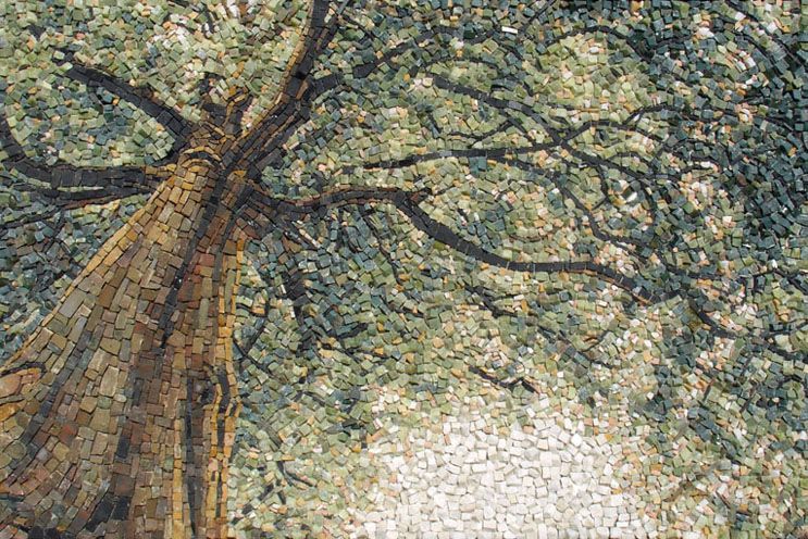 Tree Detailed Mosaic - Roman Technique