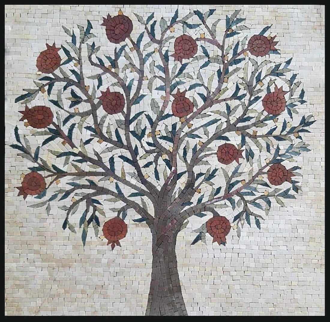 Cherry Blossom Tree Mosaic Rug: Natureâ€™s Elegance in Bloom