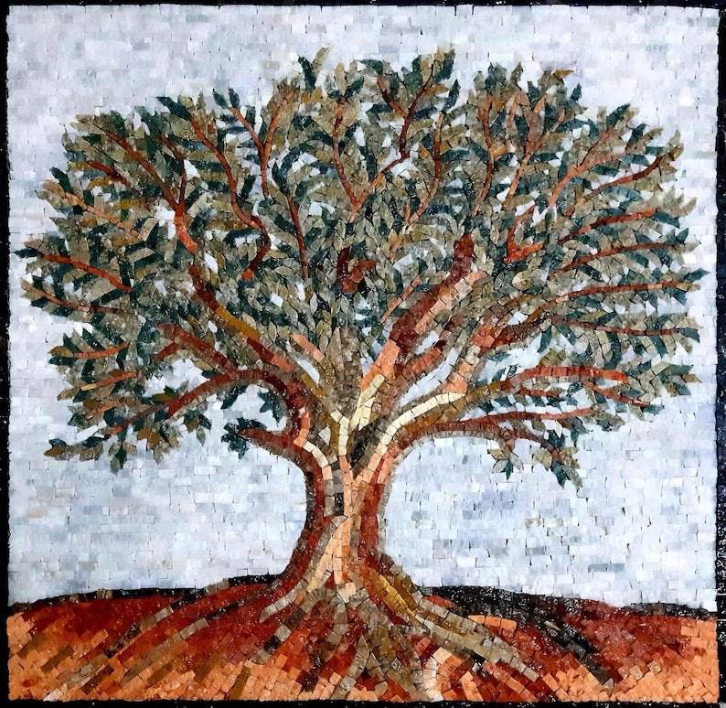 Earthy Tree of Life - Outdoor Mosaic Art