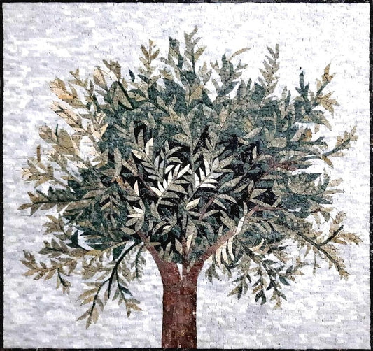 Dense Olive Mosaic Tree - Mosaic Artwork | Tree Mosaics | iMosaicArt