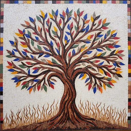 Tree of Life Mosaic Rug: A Symbol of Growth and Connection | Tree Mosaics | iMosaicArt