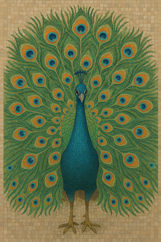 Peacock Mosaic: A Vibrant Display of Elegance | Bird Mosaics | iMosaicArt