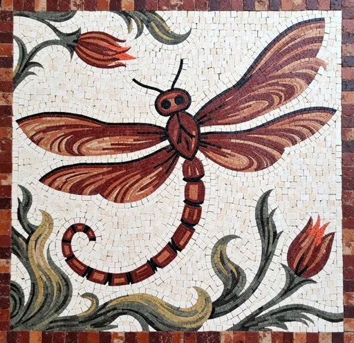 Dragonfly Mosaic: A Dance of Light and Color | Bird Mosaics | iMosaicArt