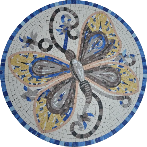 Medallion Butterfly Mosaic: A Delicate Touch of Nature | Bird Mosaics | iMosaicArt