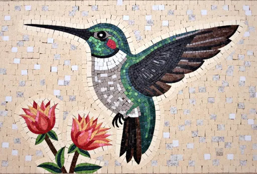 Hummingbird Mosaic: A Snapshot of Grace and Speed | Bird Mosaics | iMosaicArt