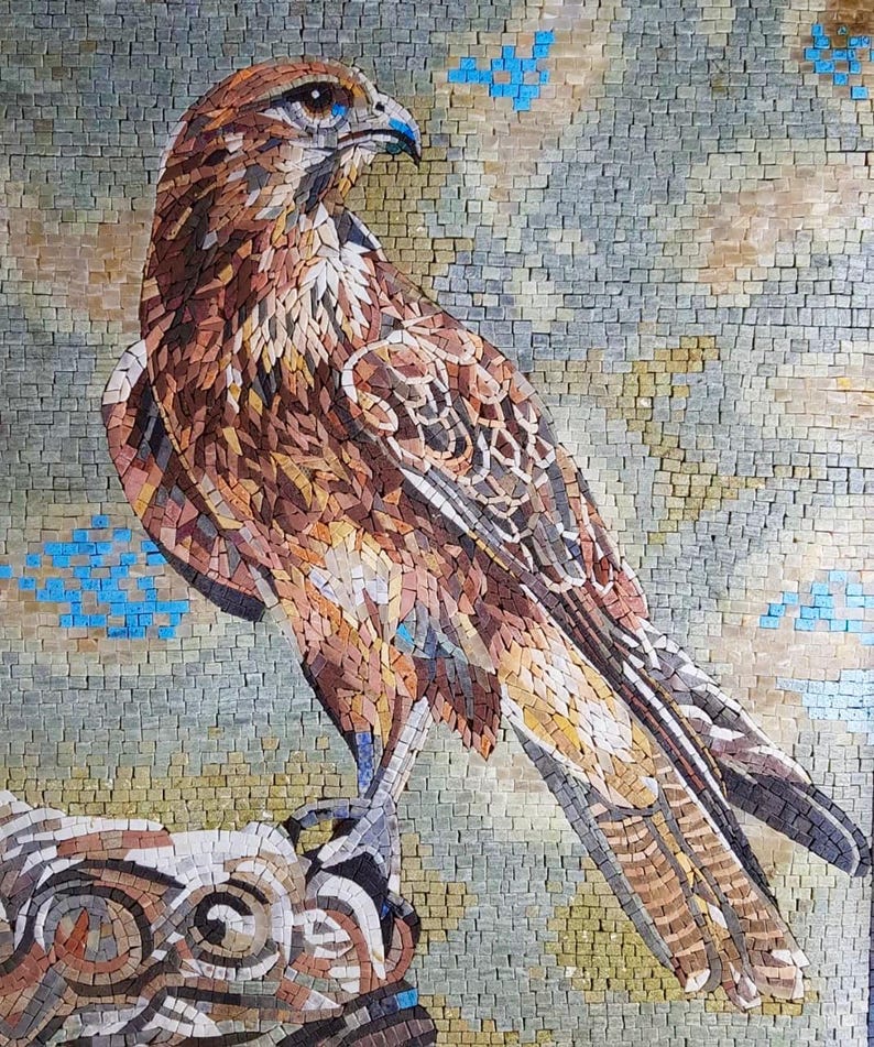 Noble Falcon Portrait Mosaic