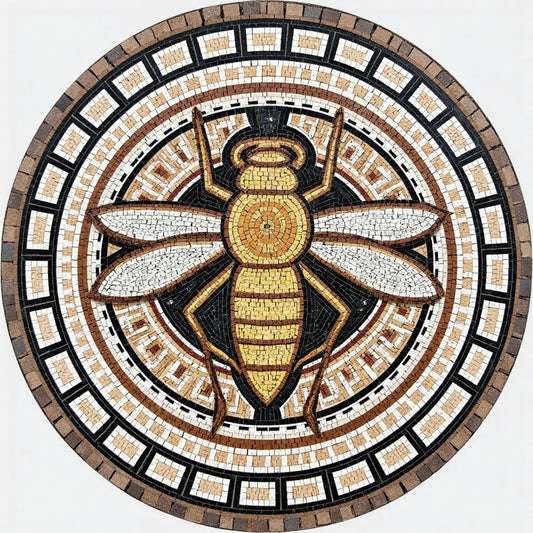 Sacred Bee Medallion Mosaic | Bird Mosaics | iMosaicArt