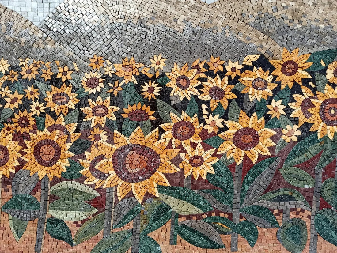 Abstract Flower Mosaic: A Unique Twist on Floral Art