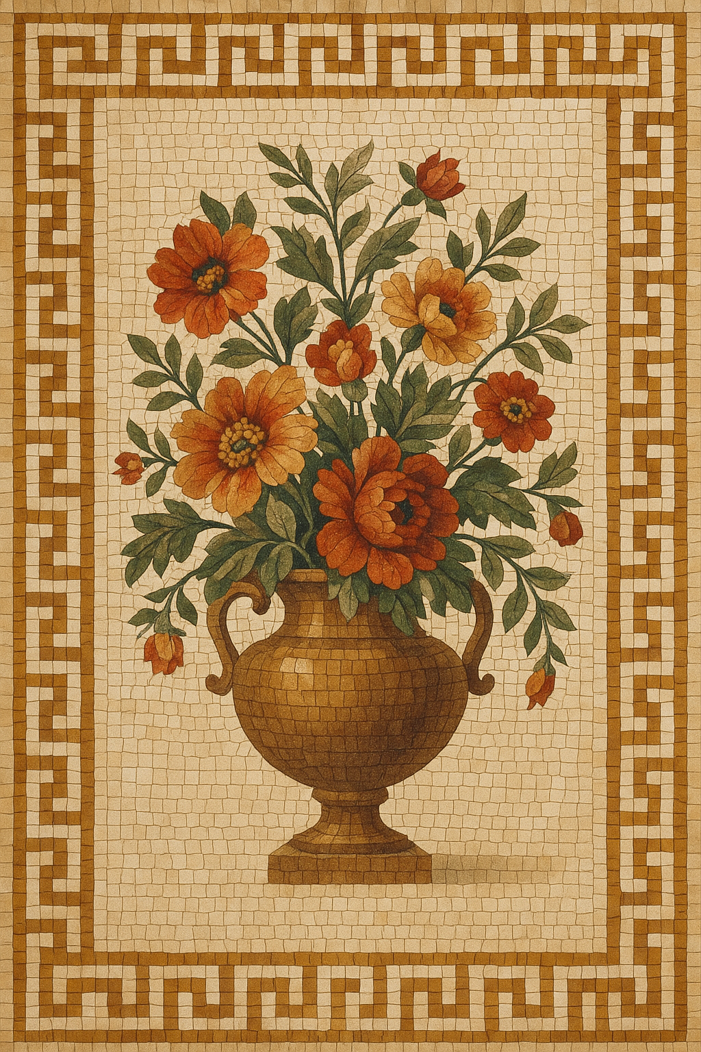 Luxury Flower Mosaic: An Elegant Addition to Any Space