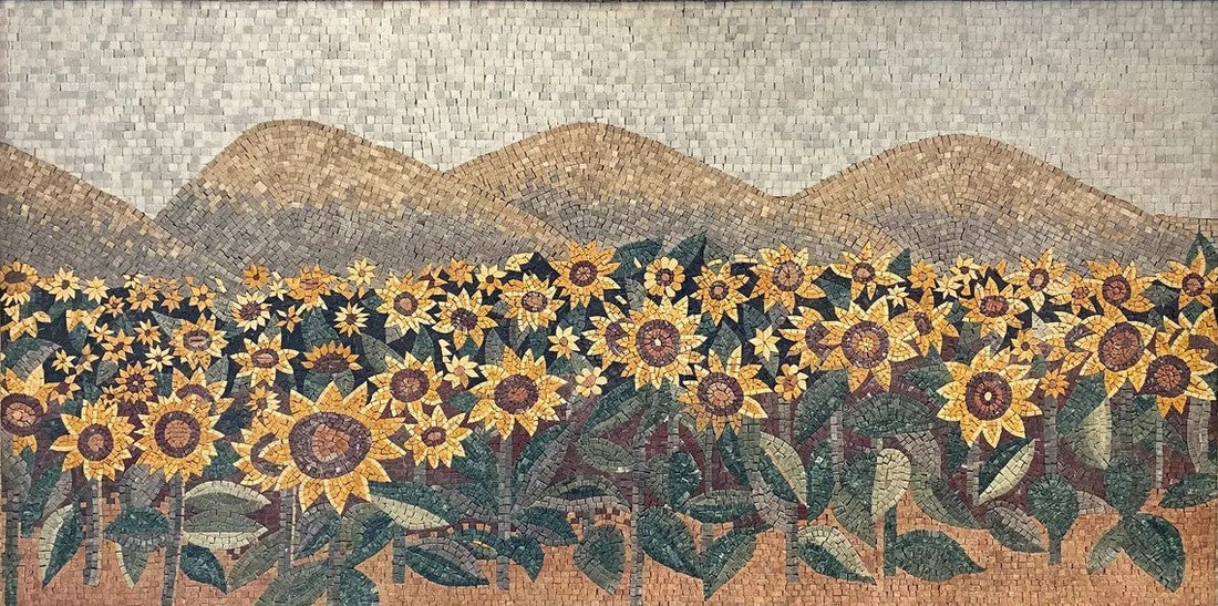 Whimsical Flower Mosaic: A Delightful Piece for Any Room