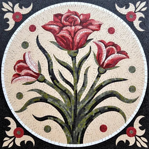 Elegant Flower Mosaic: A Timeless Piece for Your Home