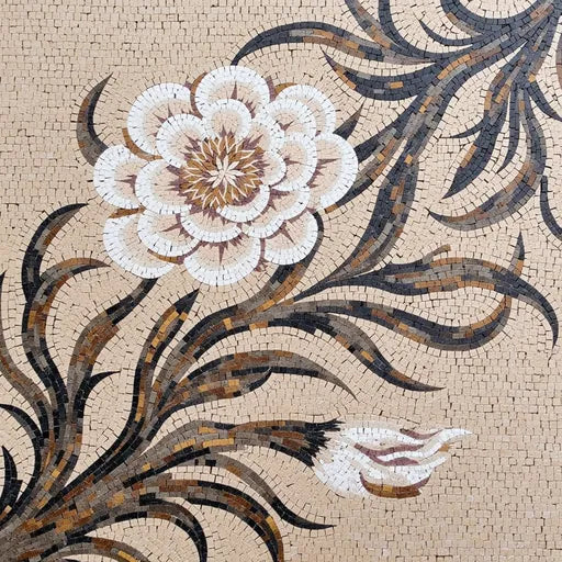 Vibrant Floral Mosaic Art: A Burst of Color for Your Space