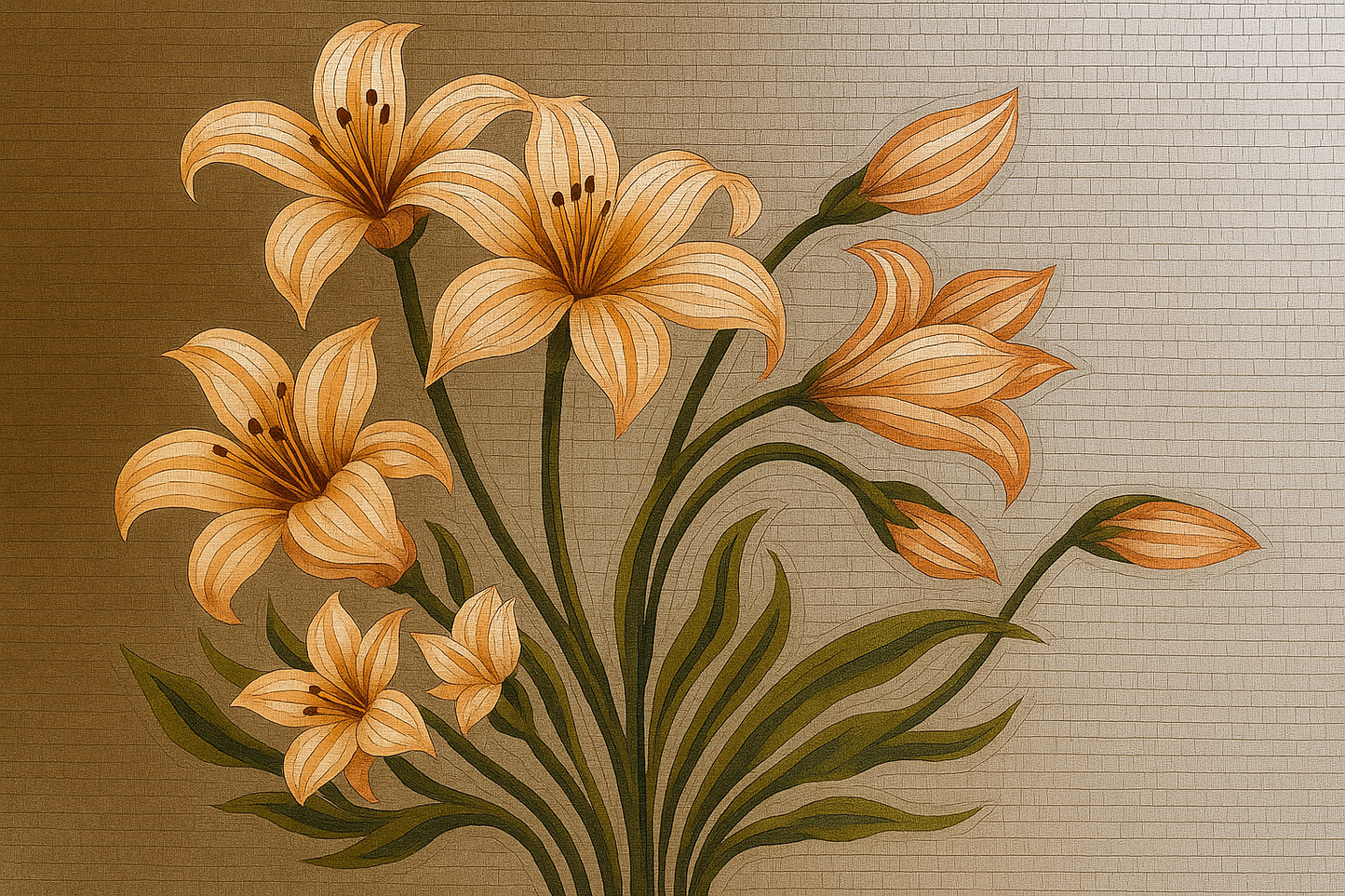 Vibrant Poppy Field Mosaic Panel