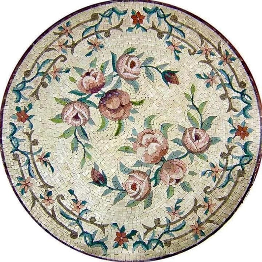 Elegant White Lily Mosaic on Dark Background