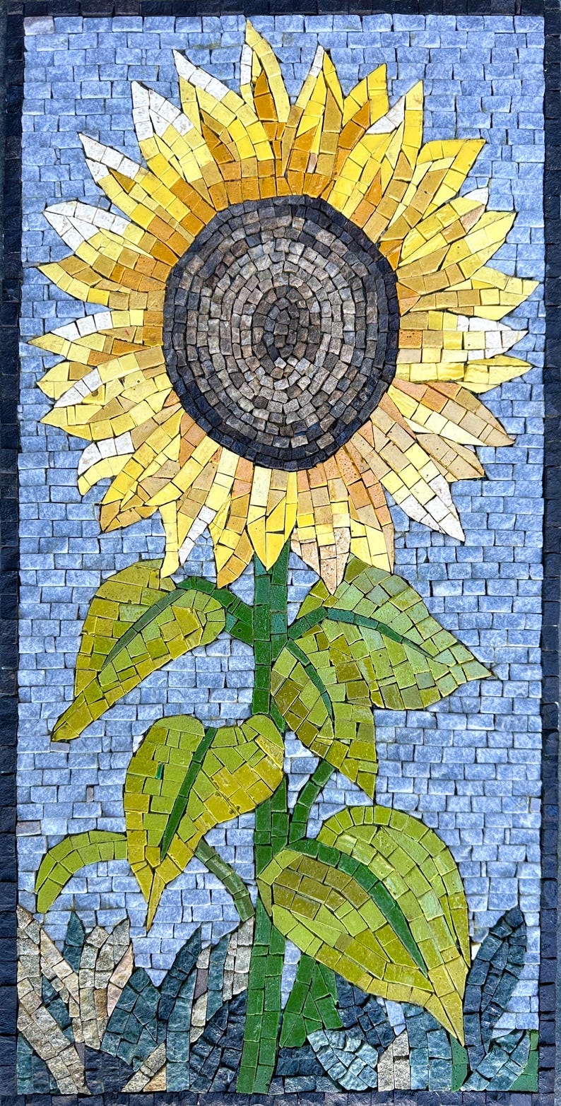 Geometric Daisy and Wildflower Mosaic