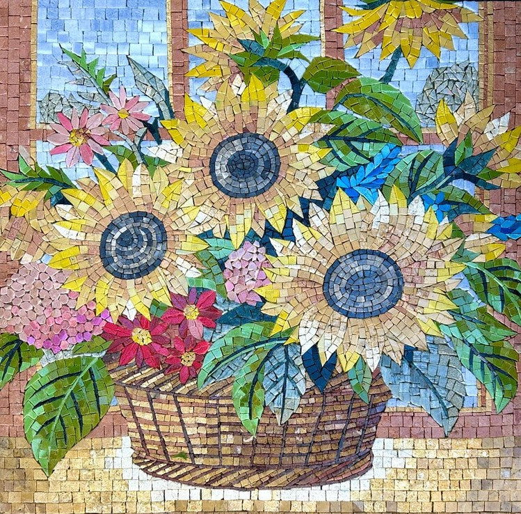 Autumnal Sunflower and Berry Mosaic