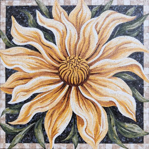 Bespoke Abstract Floral Swirl  Floral Stone Mosaic Art