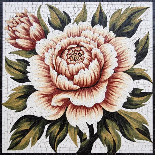 Single Orchid Bloom Handcrafted Floral Mosaic
