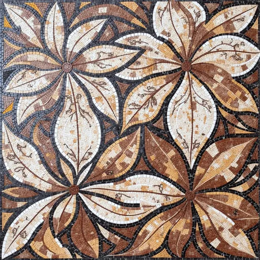 Heritage Abstract Floral Swirl  Floral Stone Mosaic Art