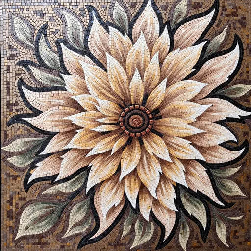 Exclusive Tulip Field Landscape  Floral Stone Mosaic Art
