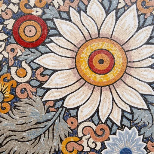 Elegant Single Orchid Bloom  Floral Stone Mosaic Art