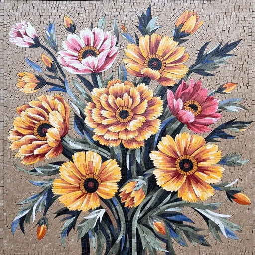 Single Orchid Bloom Mosaic Art