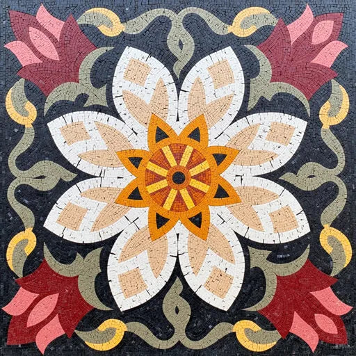 Geometric Flower Pattern - Mosaic Art