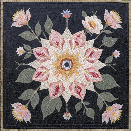 Abstract Floral Swirl Handcrafted Floral Mosaic | Flower Mosaics | iMosaicArt