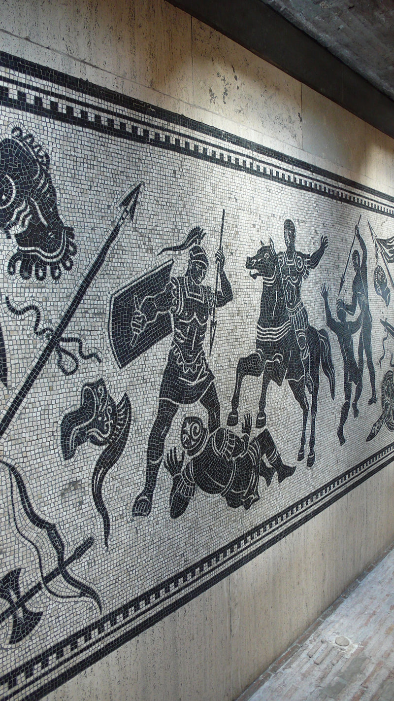 Custom poolside mosaic